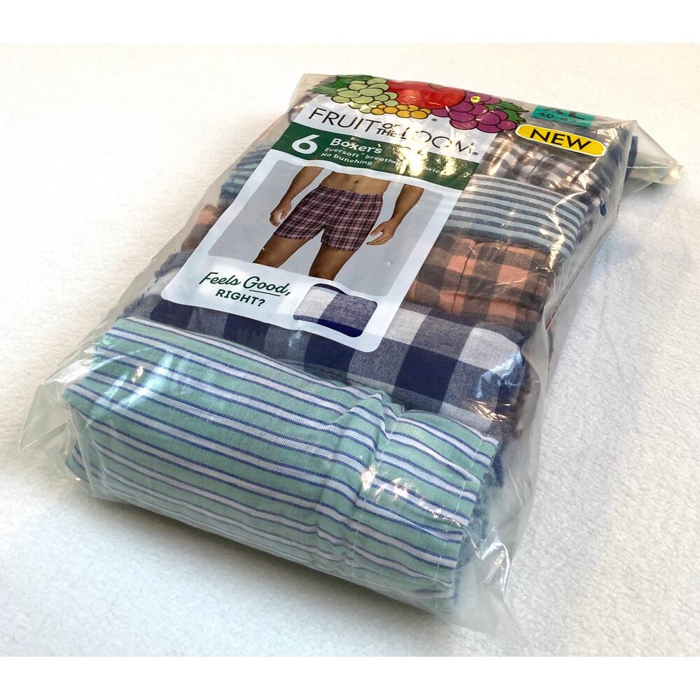 Fruit of the Loom Boxers 6/PK Assorted Prints Size XL 42-44